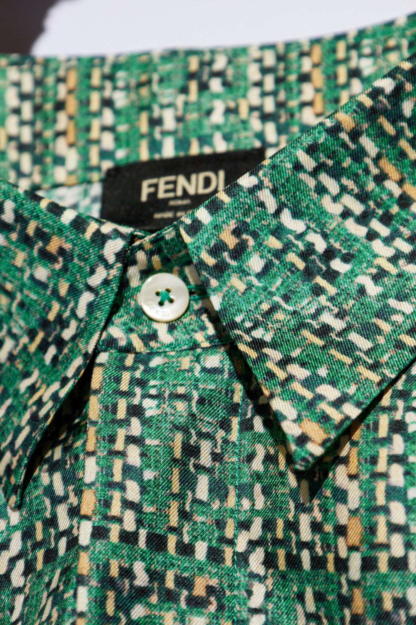 Fendi green shirt best sale